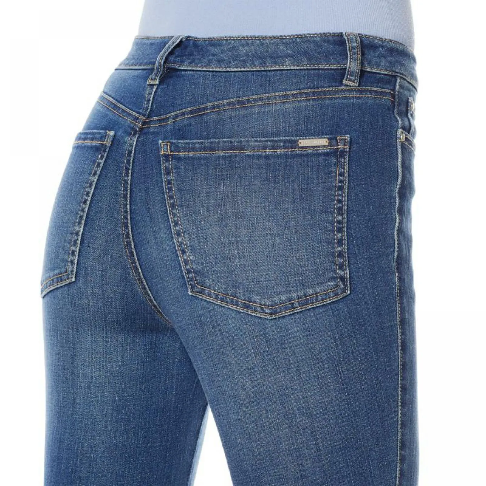 G by Giuliana Women's Downtown Denim Notched Hem Printed Skinny Jeans