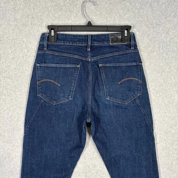 G Star Jeans Womens 27 Crop Raw Joci 3D Mid Slim Jowsie Crossover Overlapped