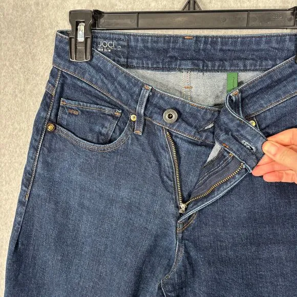 G Star Jeans Womens 27 Crop Raw Joci 3D Mid Slim Jowsie Crossover Overlapped