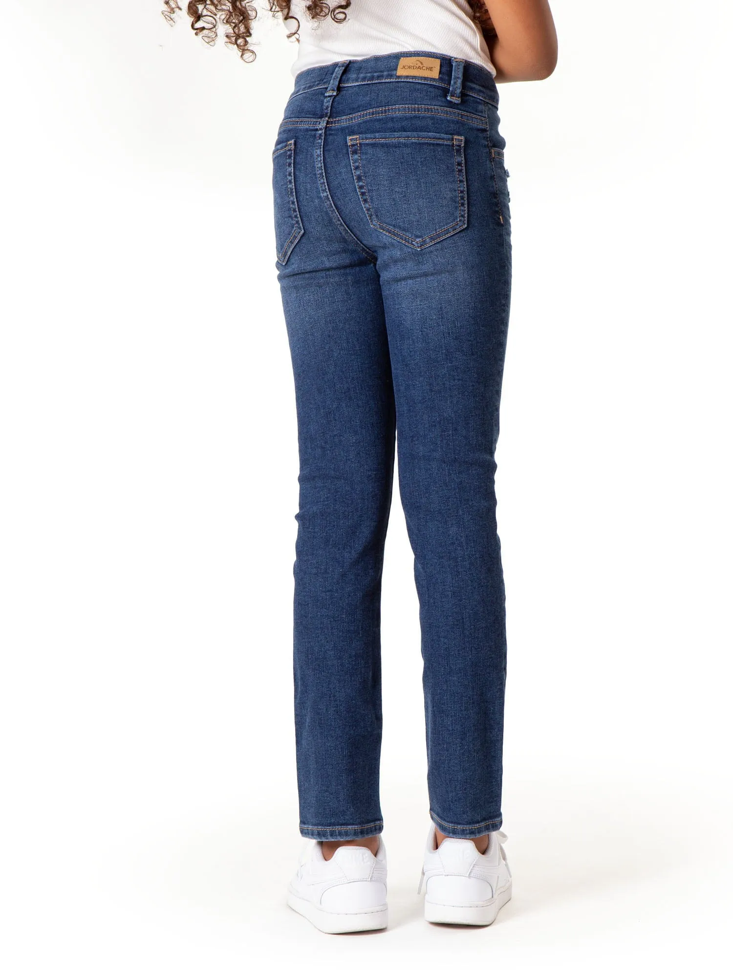 Girls Exposed Button Skinny