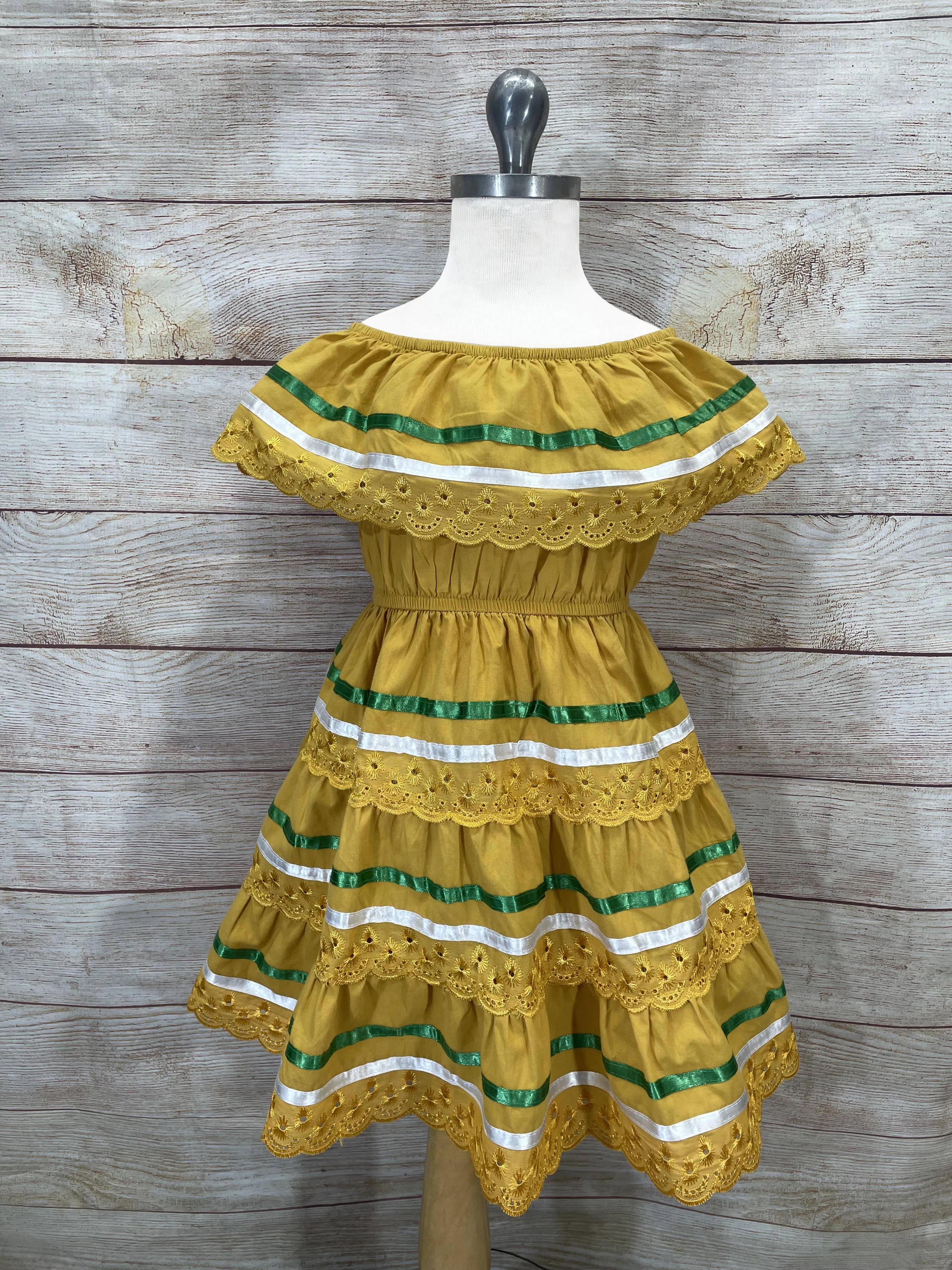 Girl's Honey Traditional Mexican Cinco De Mayo Fiesta Dress 2-14