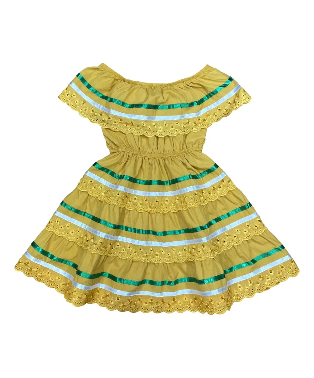 Girl's Honey Traditional Mexican Cinco De Mayo Fiesta Dress 2-14