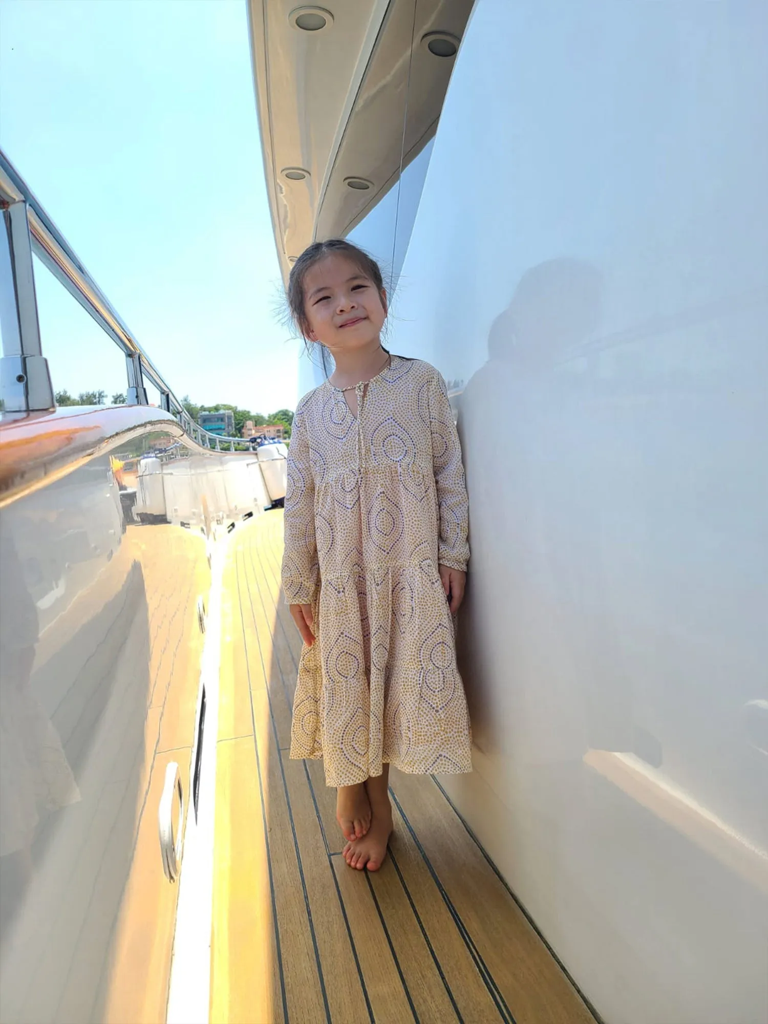 Girl's Kaftan Dress in Abstract Print