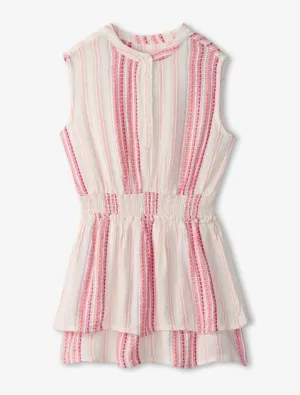 Girls Ribbon Stripe Smocked Waist Dress | Hatley