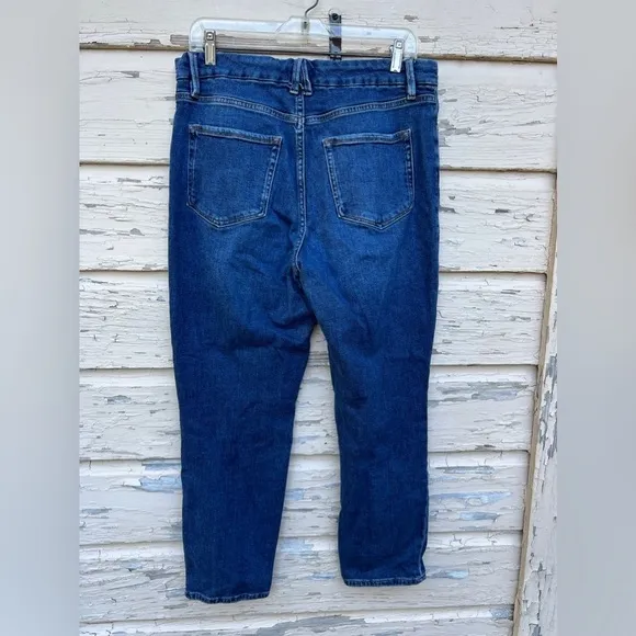 Good American Classic Slim Straight Cashmere Straight Jeans 14/32