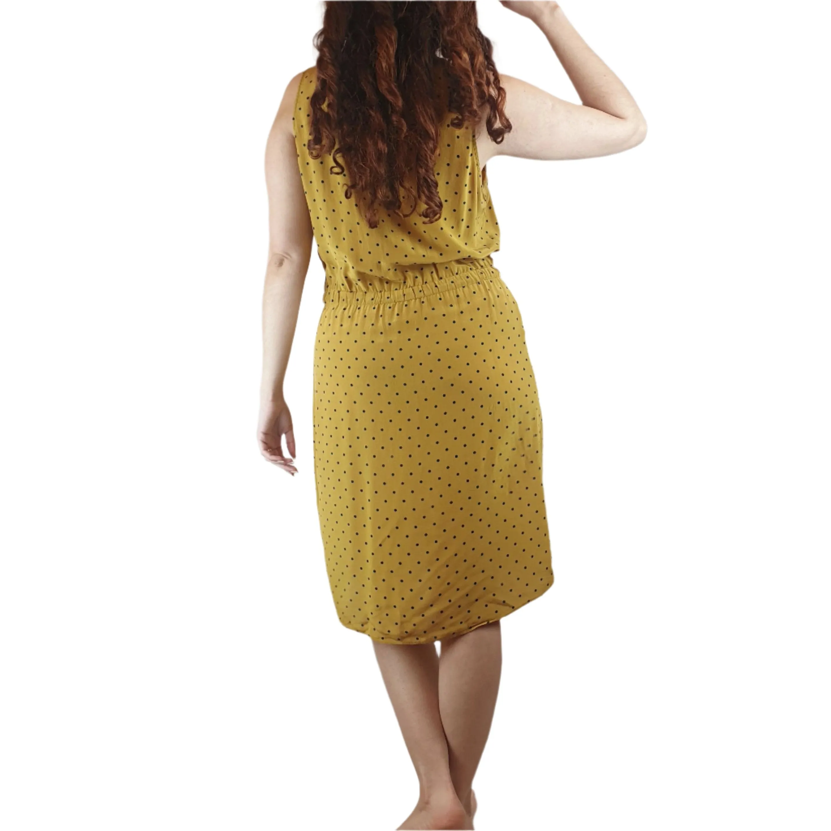 Gorman 100% silk mustard polka dot dress size 10