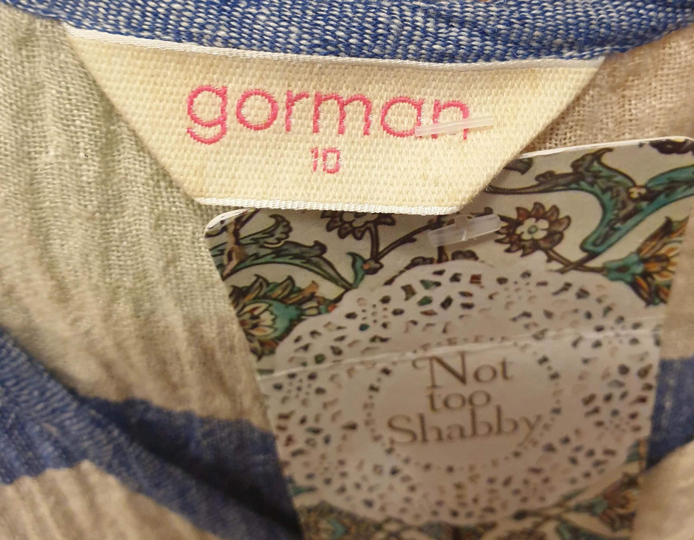 Gorman blue and white striped sleeveless maxi dress size 10