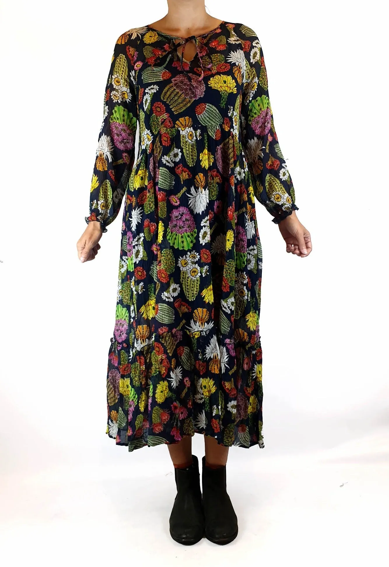 Gorman cactus print long sleeve dress size 6, fits 6 and 8