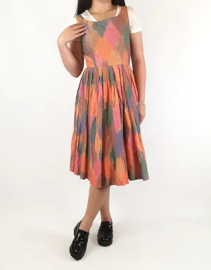 Gorman colourful sleeveless metalic mix pleated dress size 6