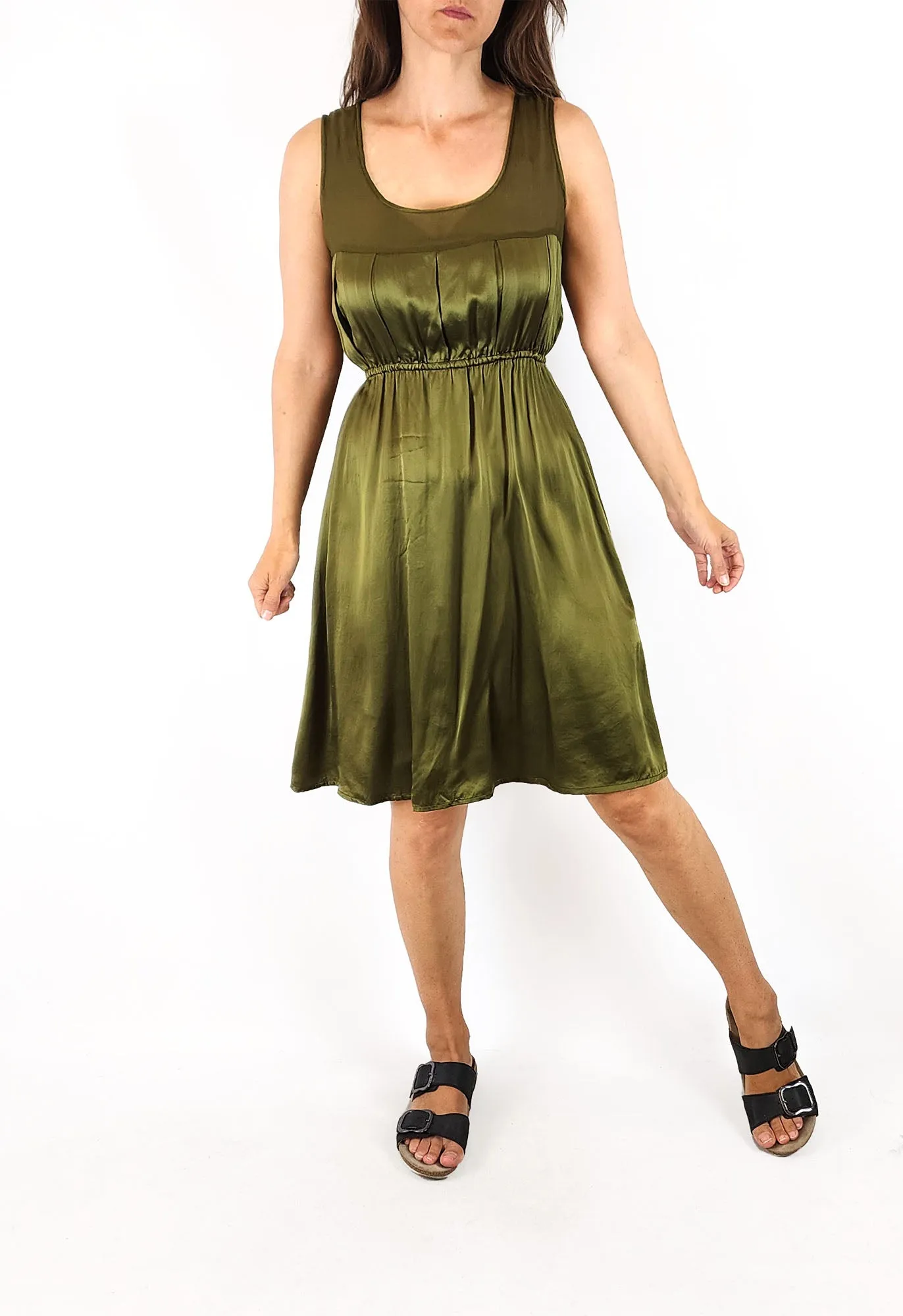Gorman green silk dress size 8