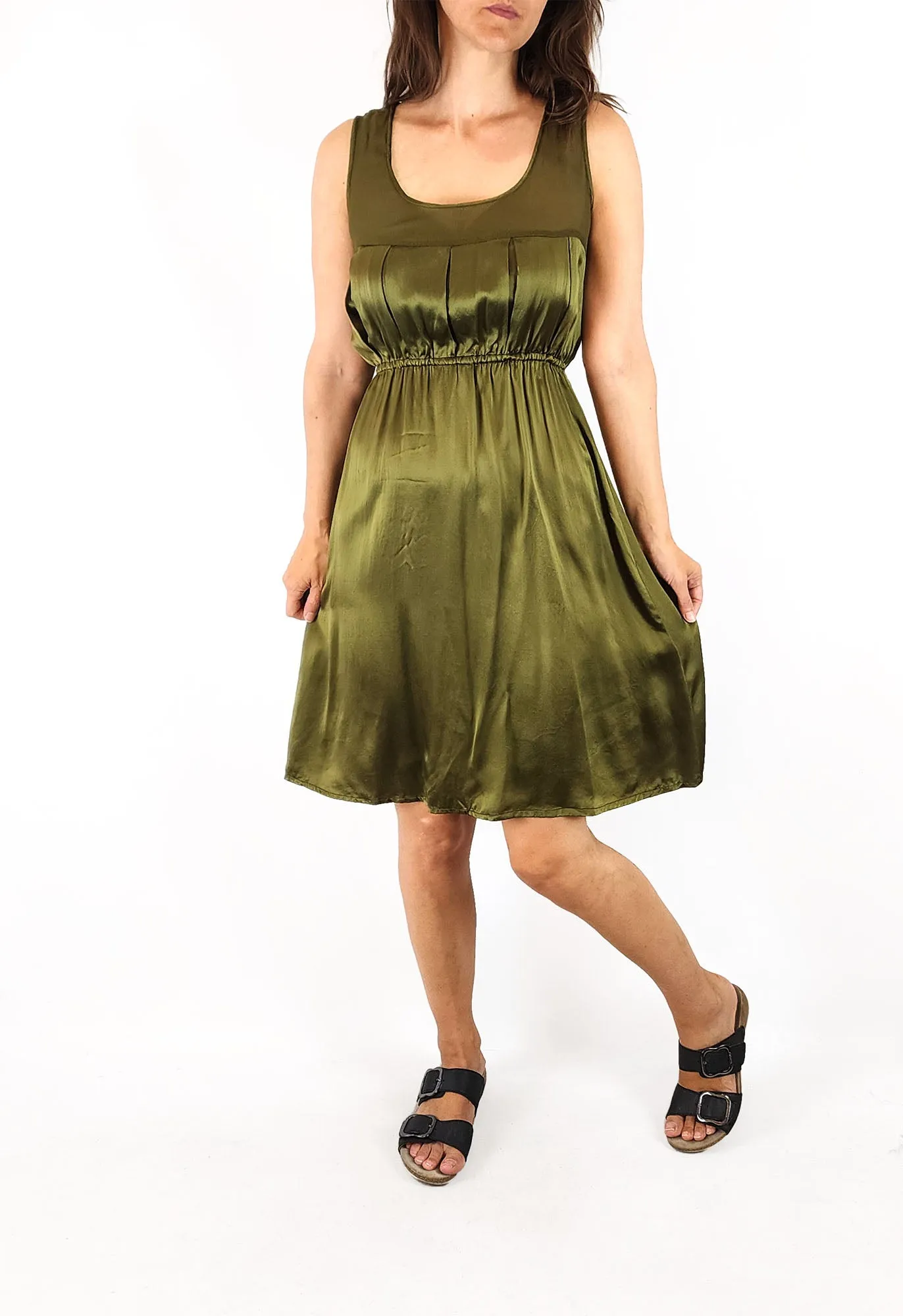 Gorman green silk dress size 8