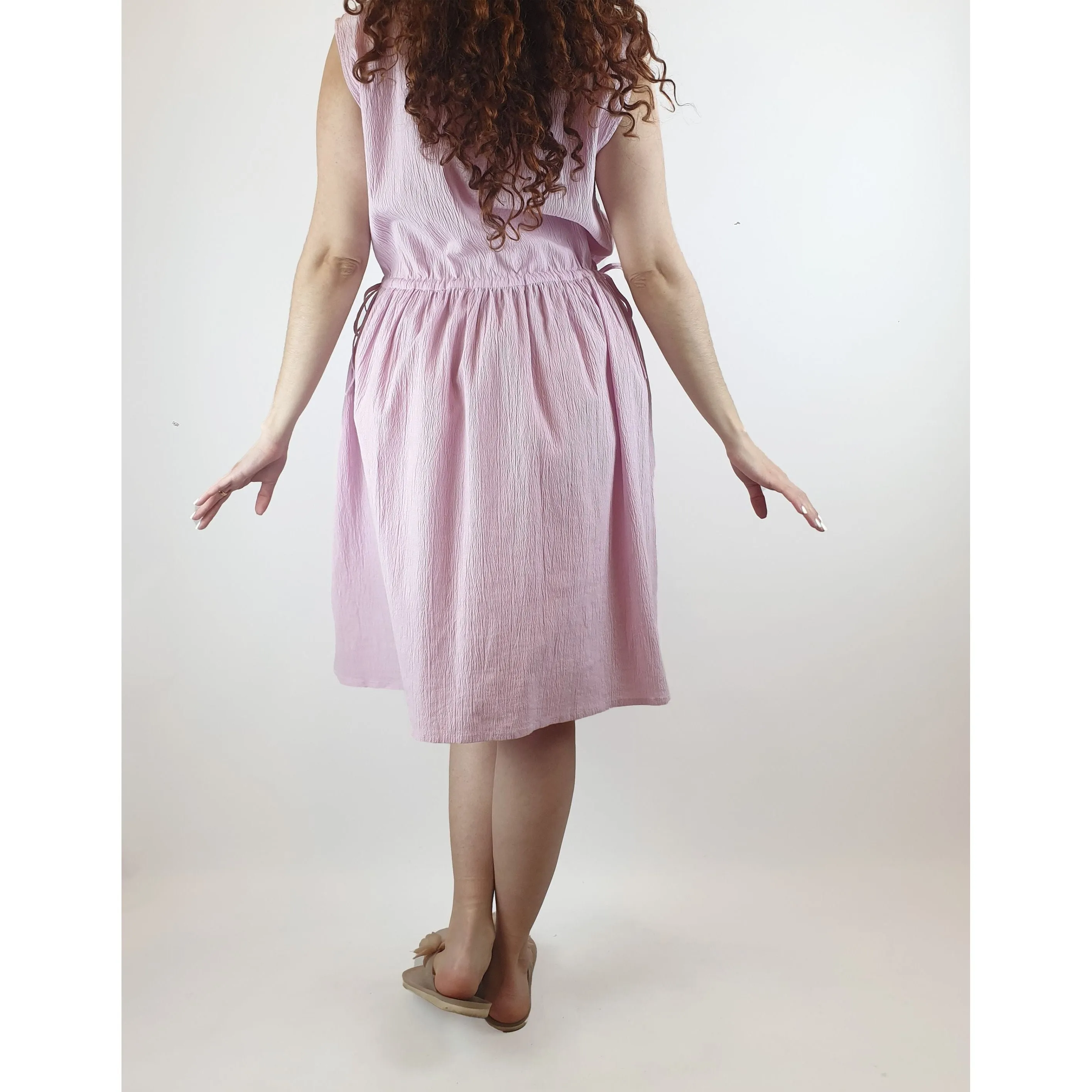 Gorman lavendar purple crepe sleeveless dress size S (best fits size 10)