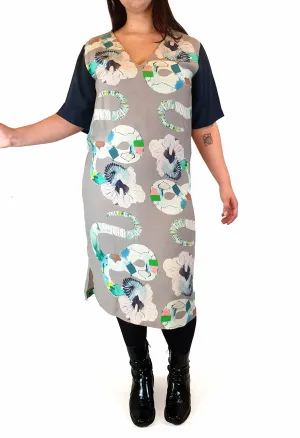 Gorman   Miranda Skoczek grey print silk dress size 14
