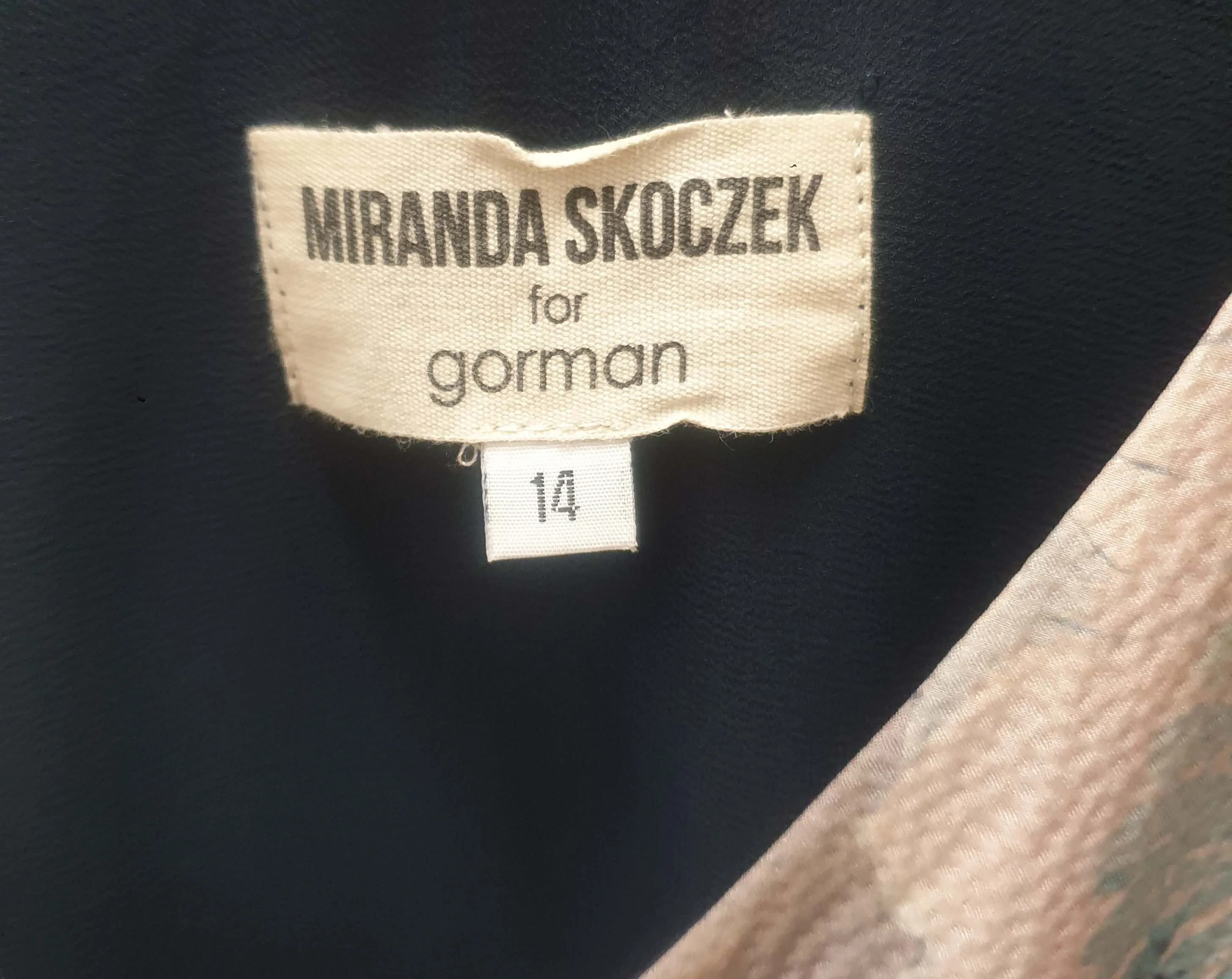 Gorman   Miranda Skoczek grey print silk dress size 14