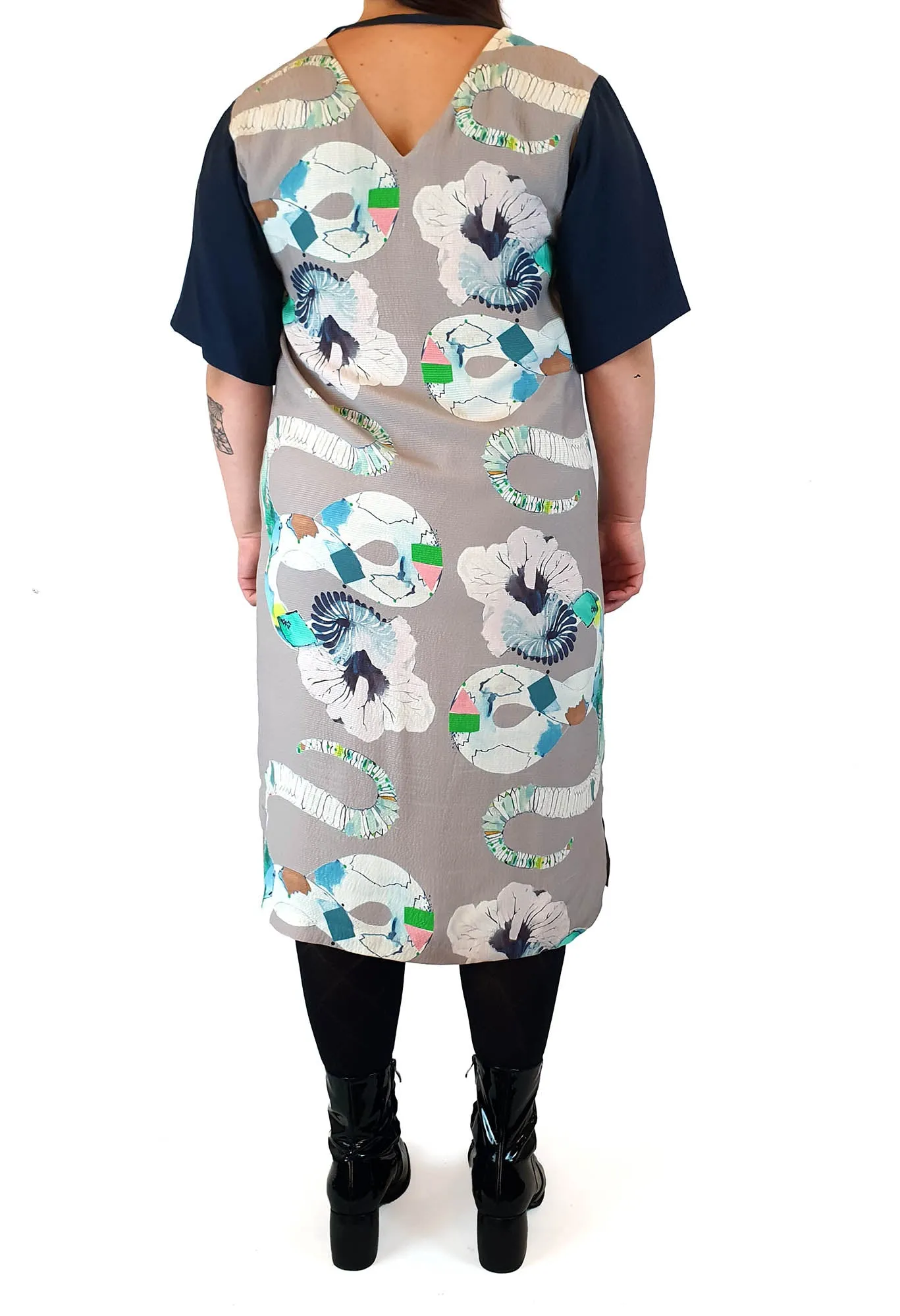 Gorman   Miranda Skoczek grey print silk dress size 14