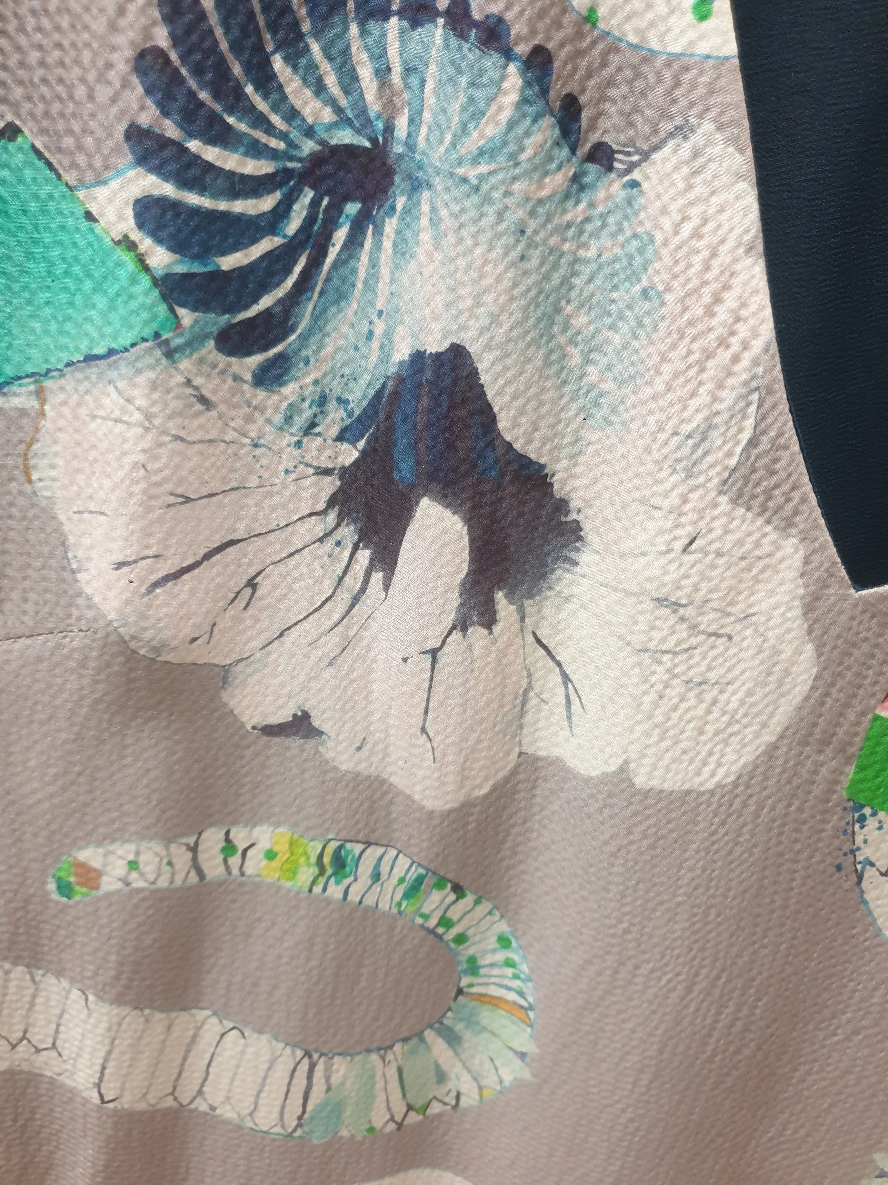 Gorman   Miranda Skoczek grey print silk dress size 14