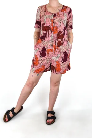 Gorman pink cheetah print playsuit size 12