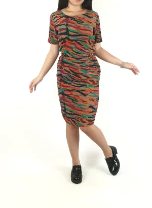 Gorman preloved 100% silk dress with pretty and colourful animal style print size 6