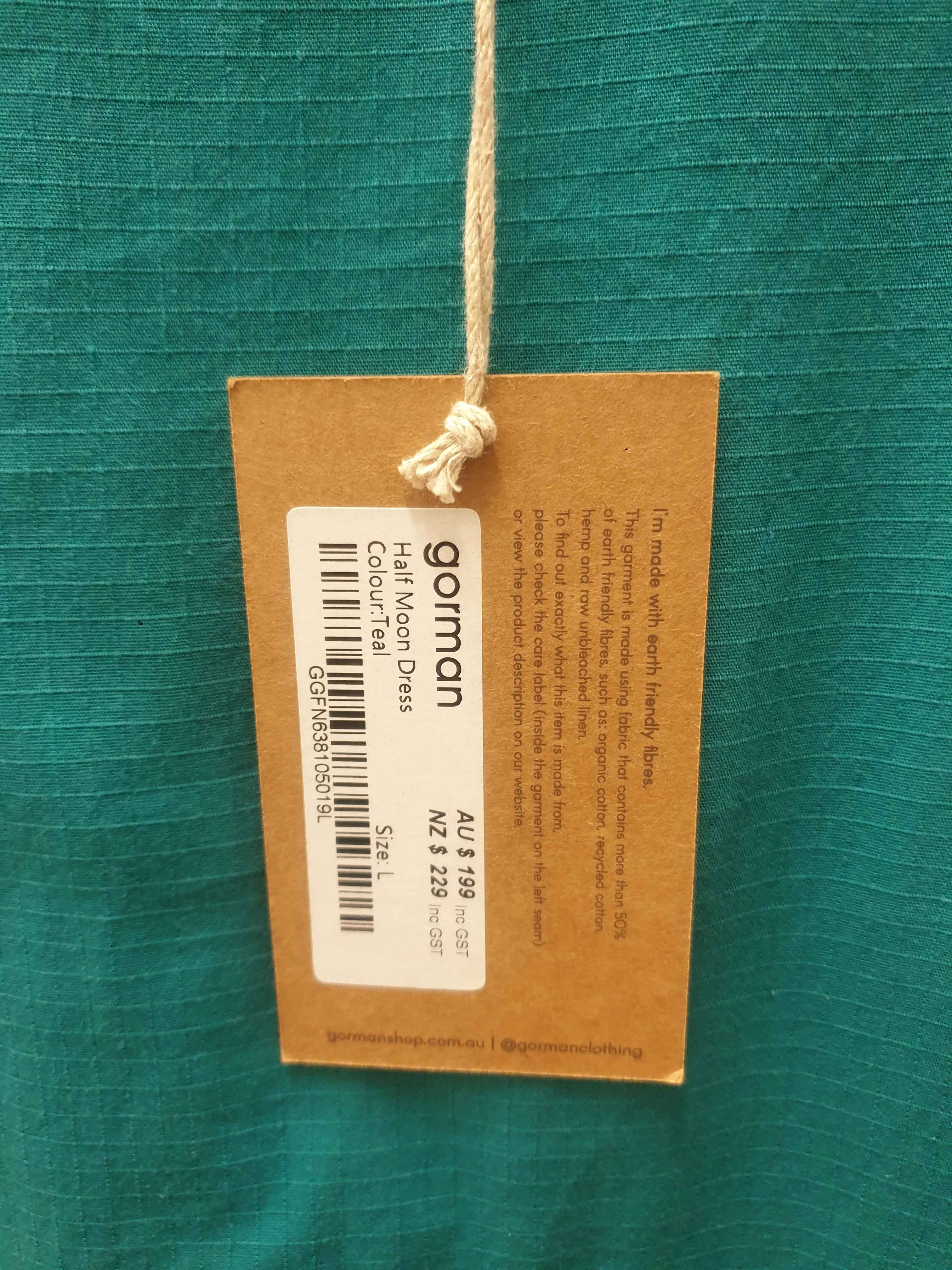 Gorman teal green half moon dress size L