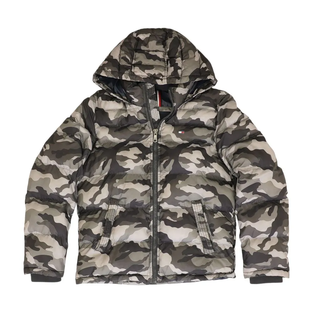 Gray Camo Puffer Coat
