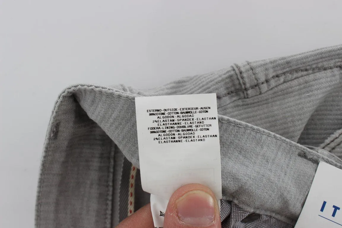 Gray Wash Denim Cotton Stretch Slim Fit Jeans