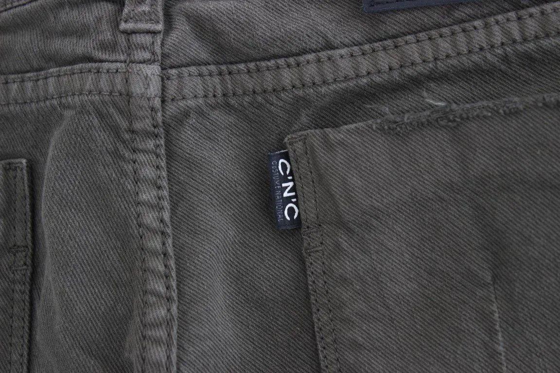 Green slim leg jeans