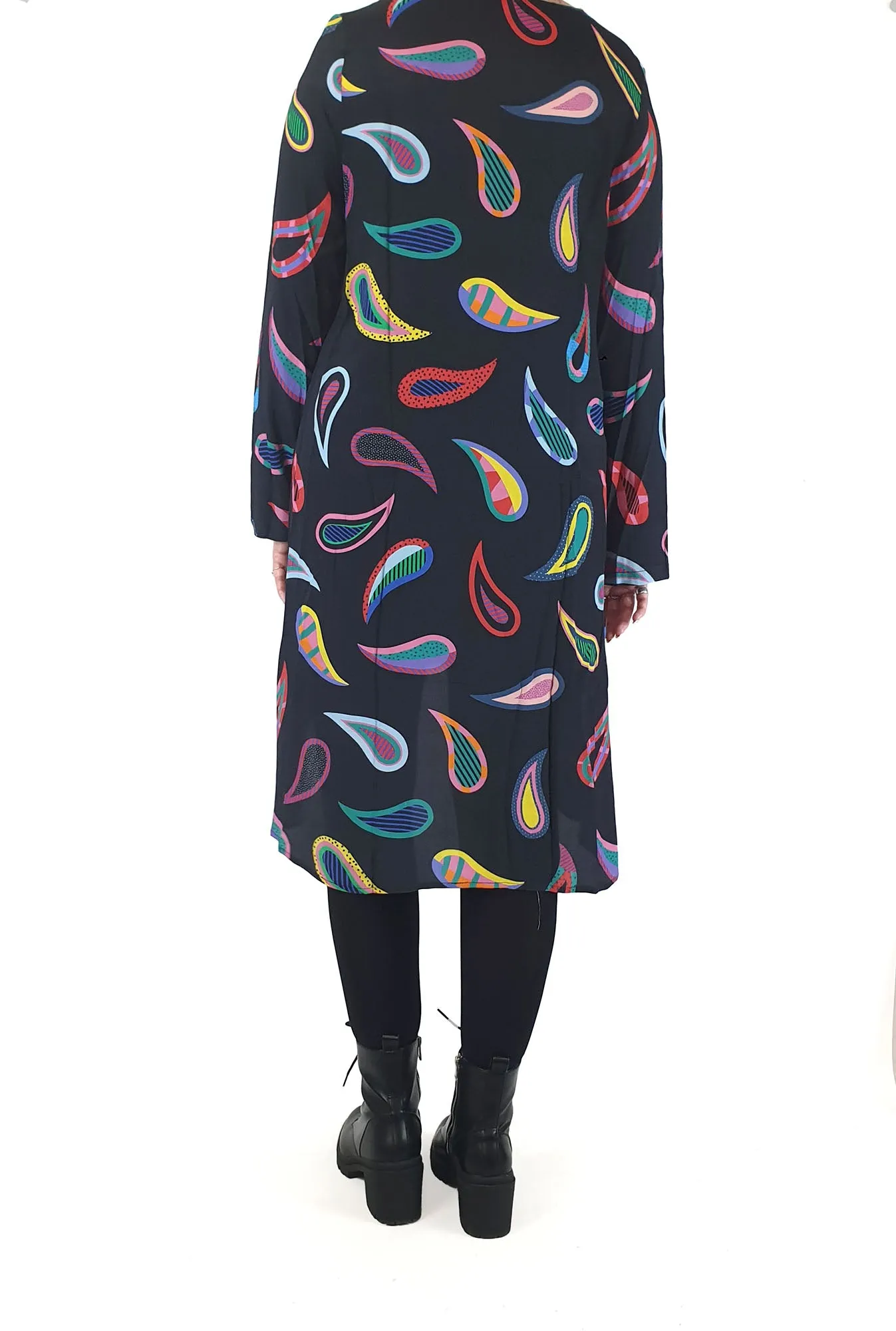 Harvest Lane black print long sleeve dress size 12