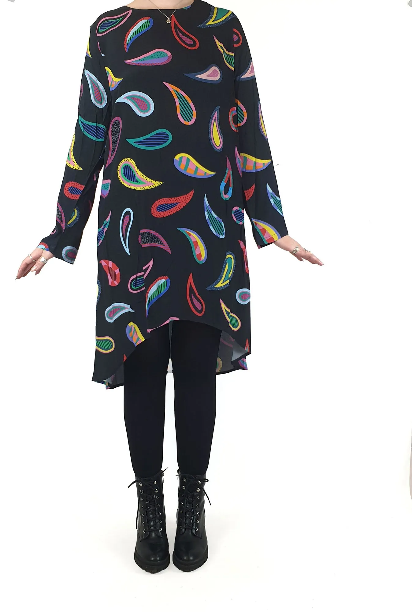 Harvest Lane black print long sleeve dress size 12