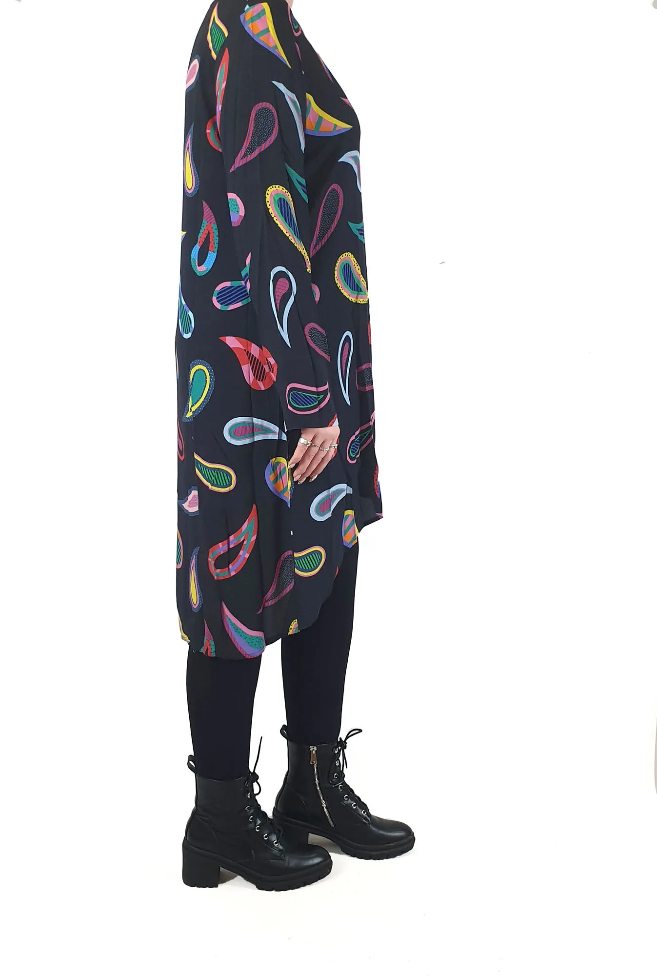 Harvest Lane black print long sleeve dress size 12