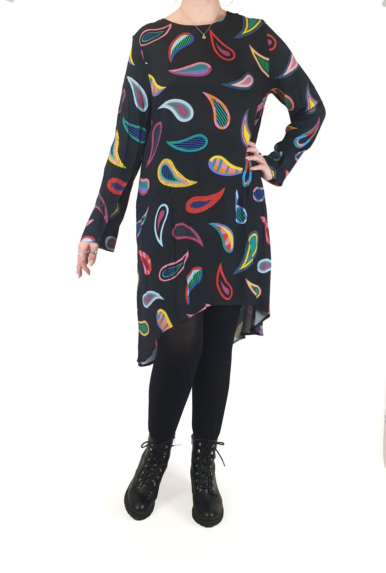 Harvest Lane black print long sleeve dress size 12
