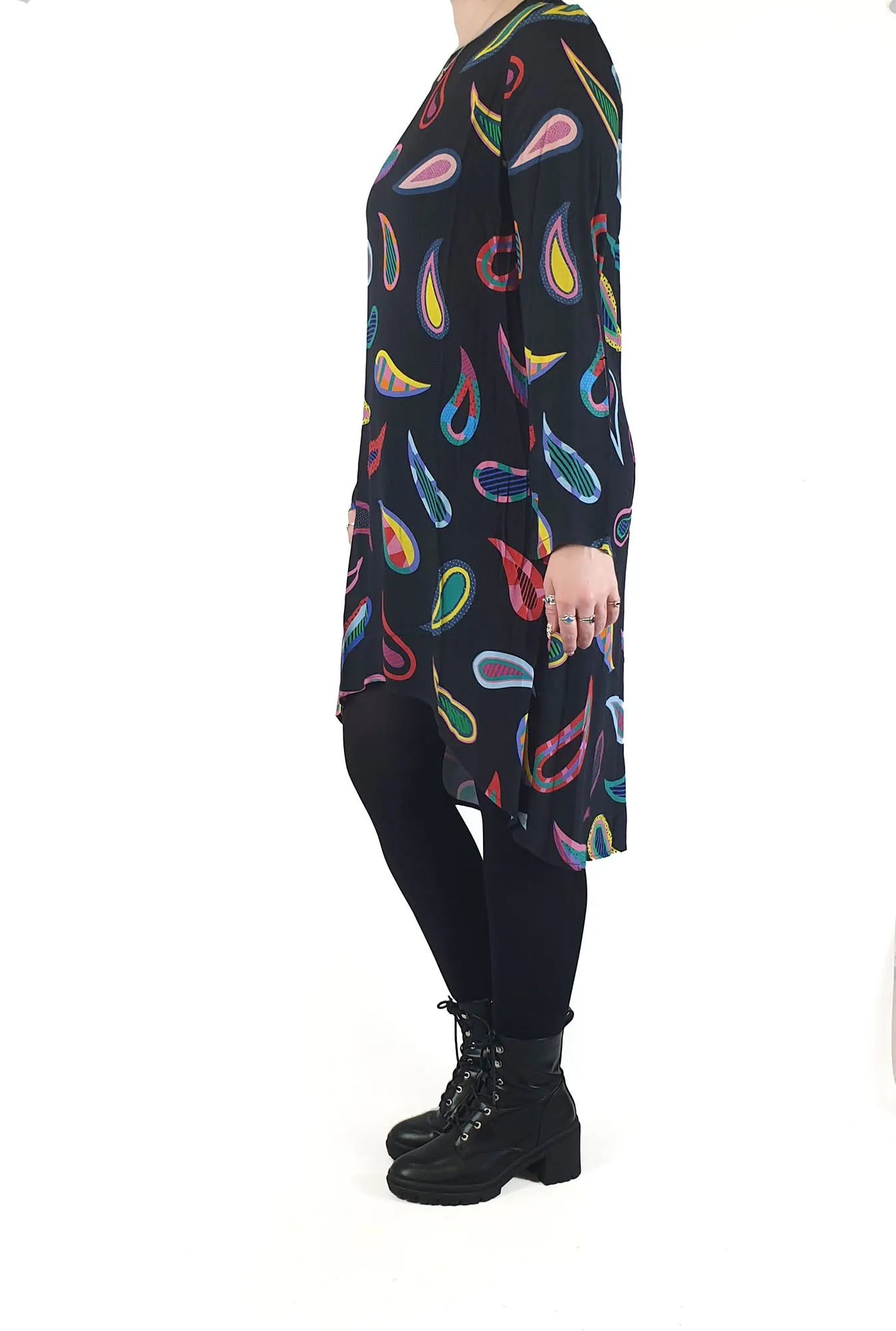 Harvest Lane black print long sleeve dress size 12