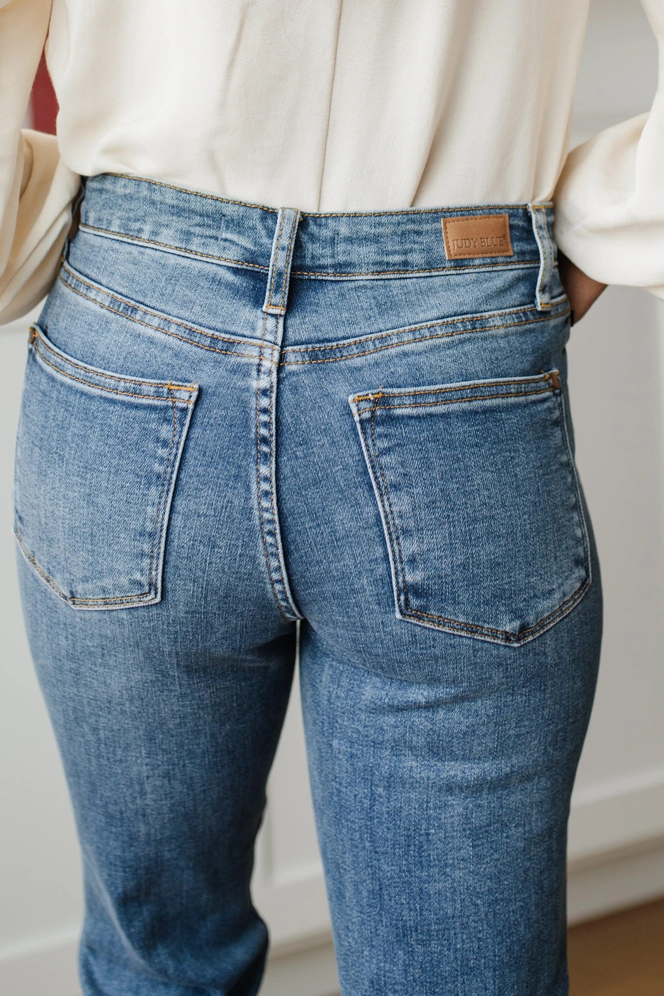 Hazel Blues® | Midrise Destructed Hem Slim Fit