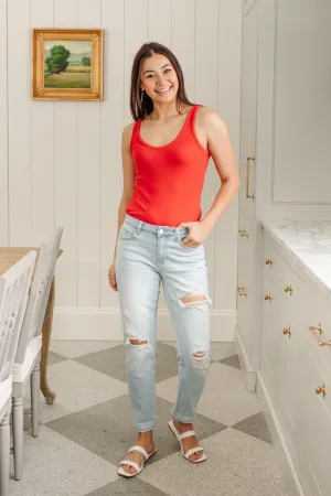 Hazel Blues® | Super Light Destroyed Boyfriend Jeans
