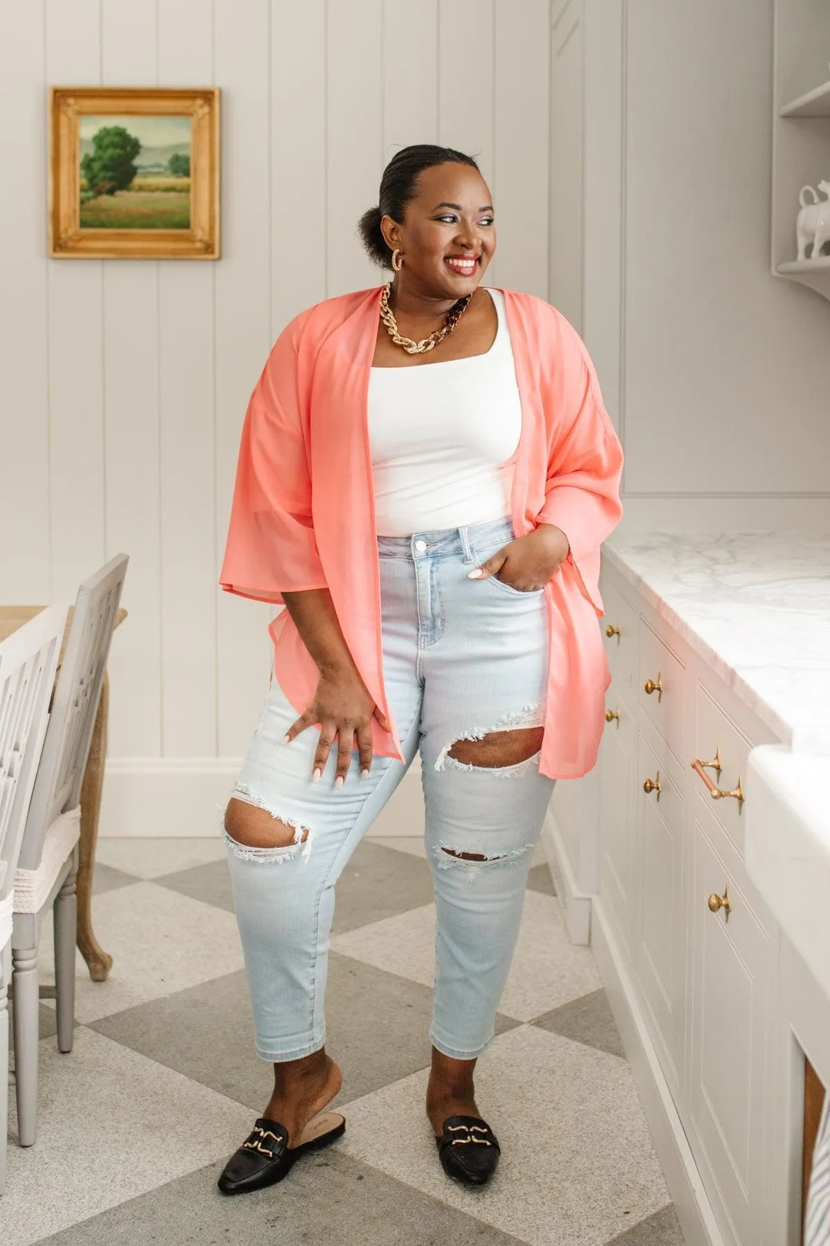 Hazel Blues® | Super Light Destroyed Boyfriend Jeans