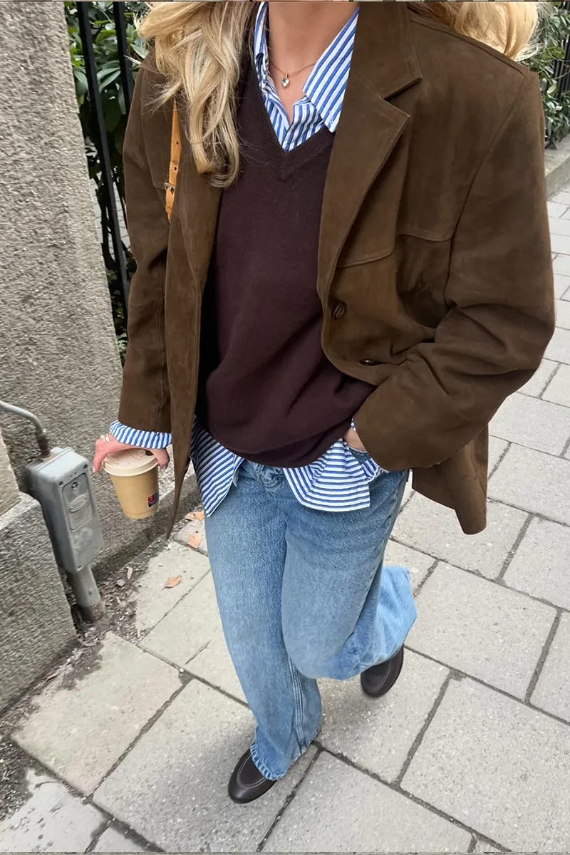 HCT1095 Velvet Streetwear Blazer Outerwear