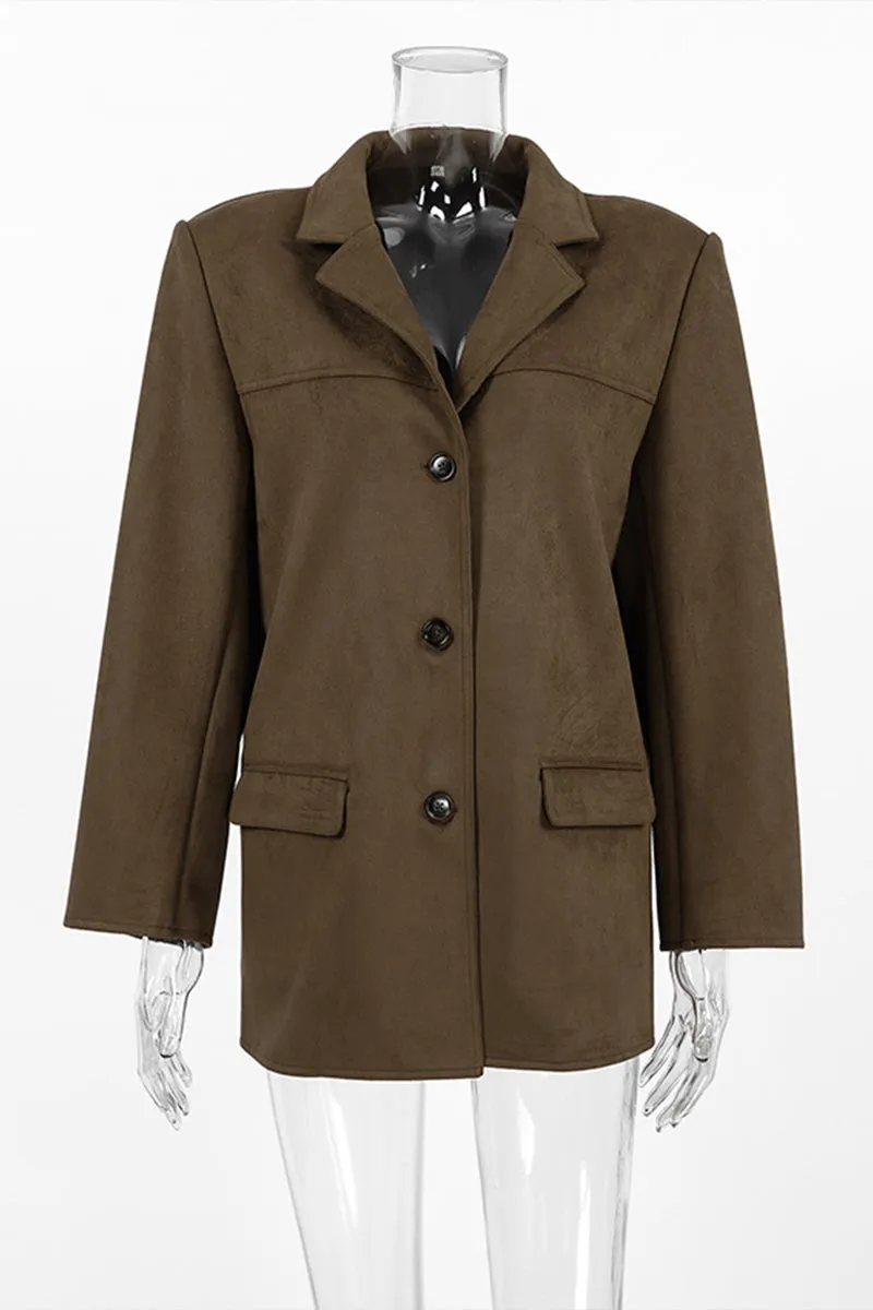 HCT1095 Velvet Streetwear Blazer Outerwear