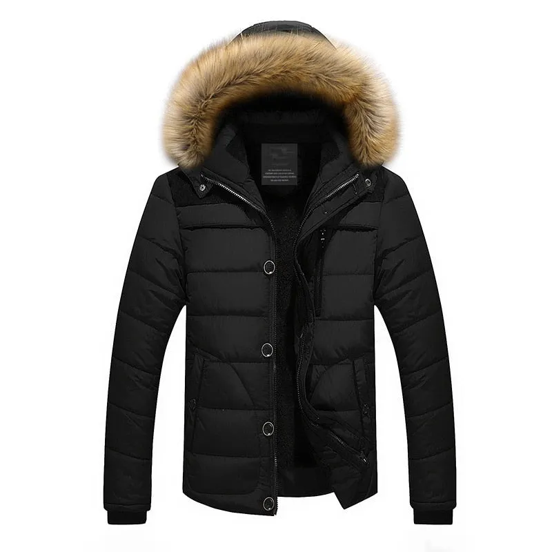 High Quality Men Down Jacket Brand Clothing Casual Warm Hooded Fur Collar Coats Winter Jackets PARKAS