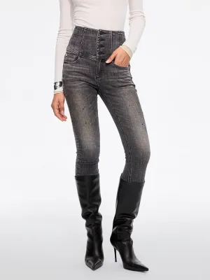 High Waisted Slim-Fit Jeans-GLENDA