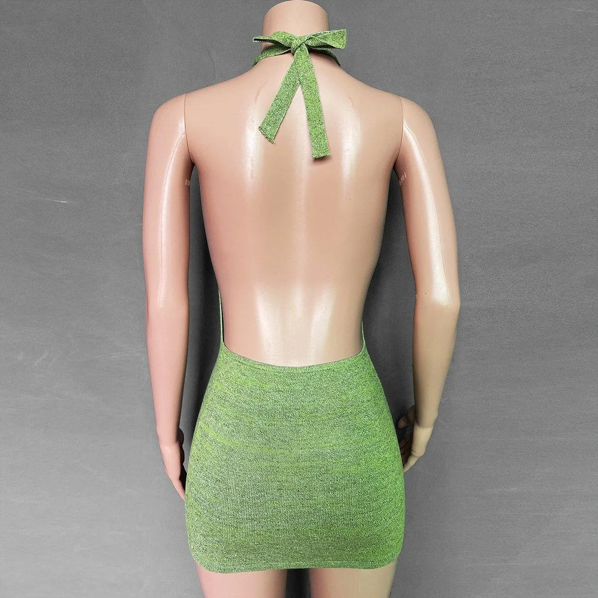 Holiday Sheath Halter Knitting Dresses