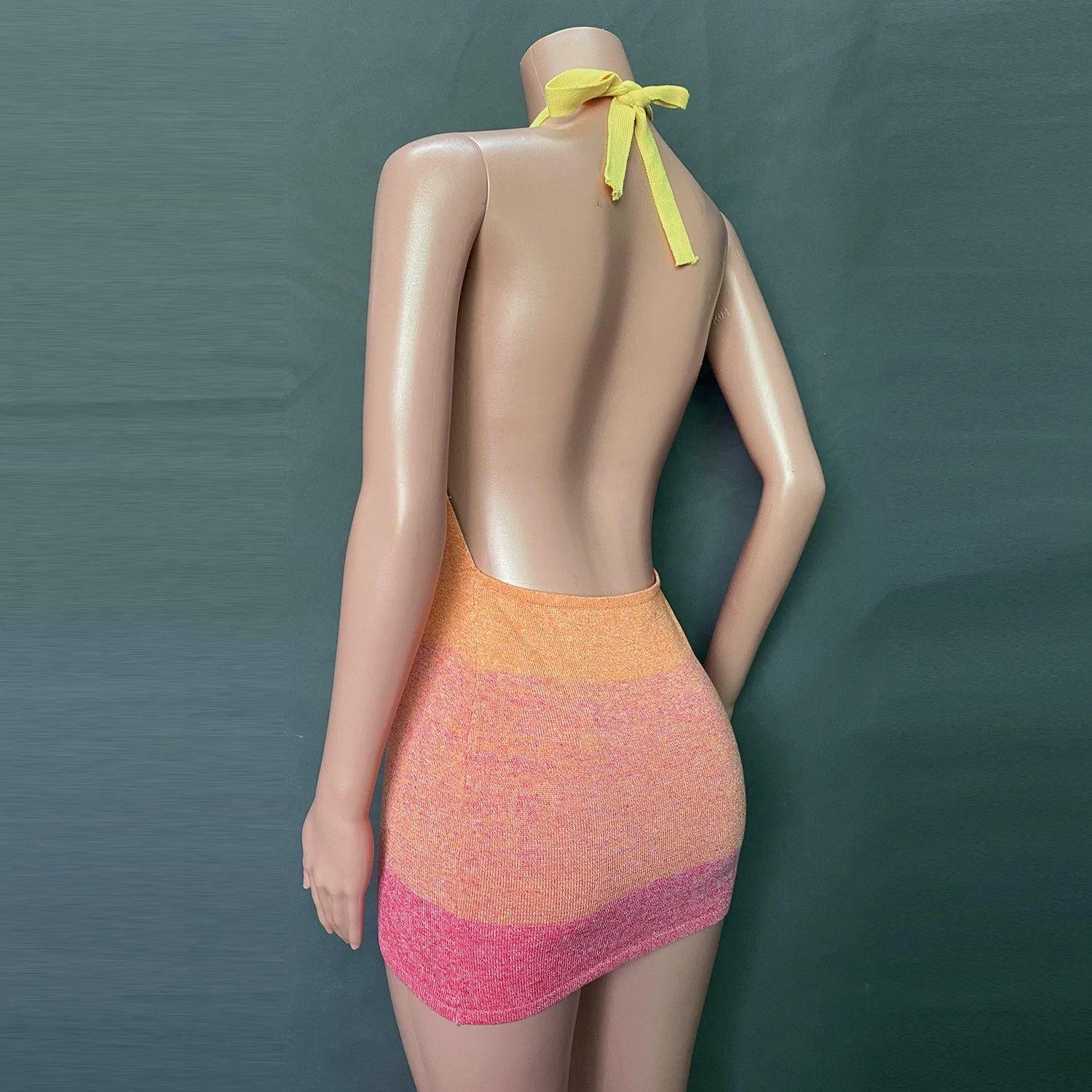 Holiday Sheath Halter Knitting Dresses