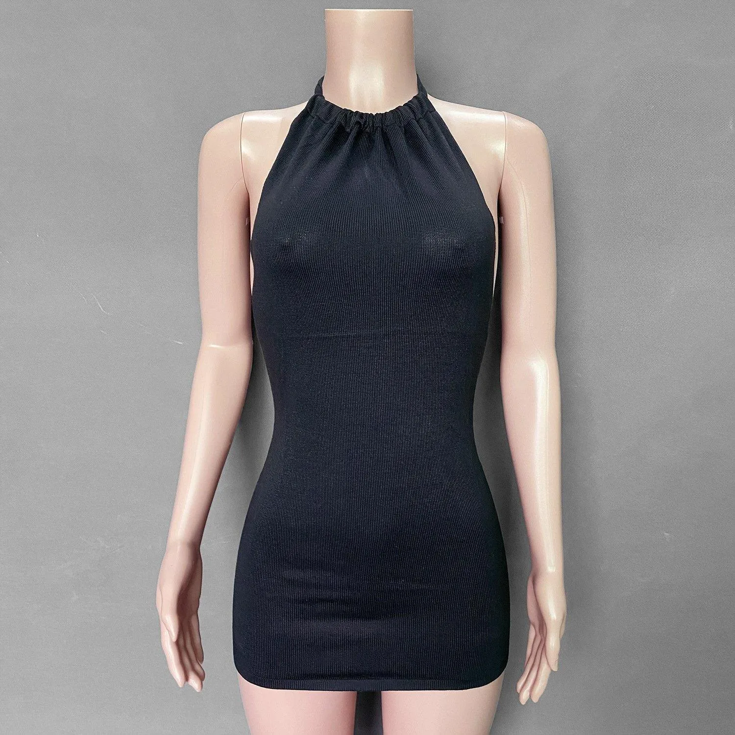 Holiday Sheath Halter Knitting Dresses