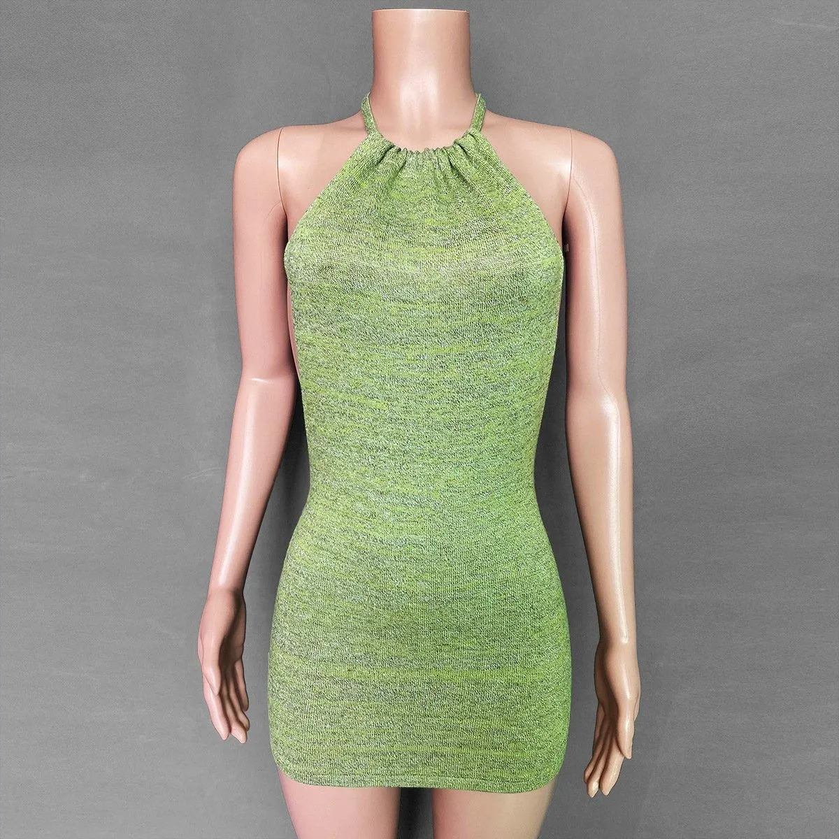 Holiday Sheath Halter Knitting Dresses