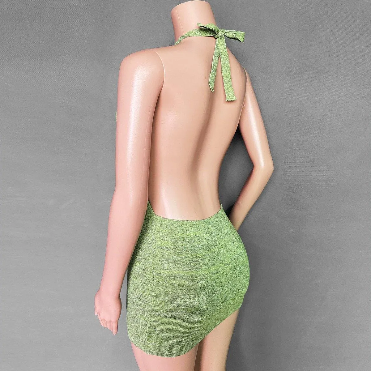 Holiday Sheath Halter Knitting Dresses