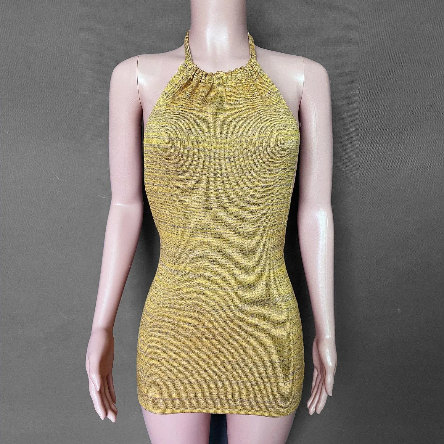 Holiday Sheath Halter Knitting Dresses