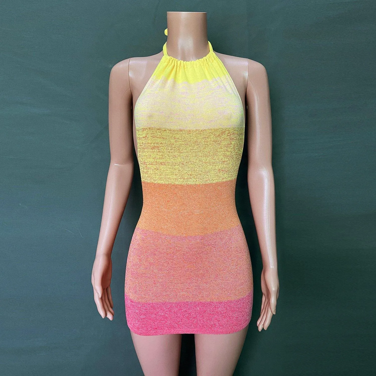 Holiday Sheath Halter Knitting Dresses