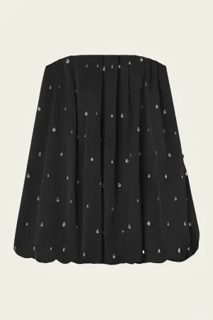 Holly Strapless Embellished Mini Dress in Black