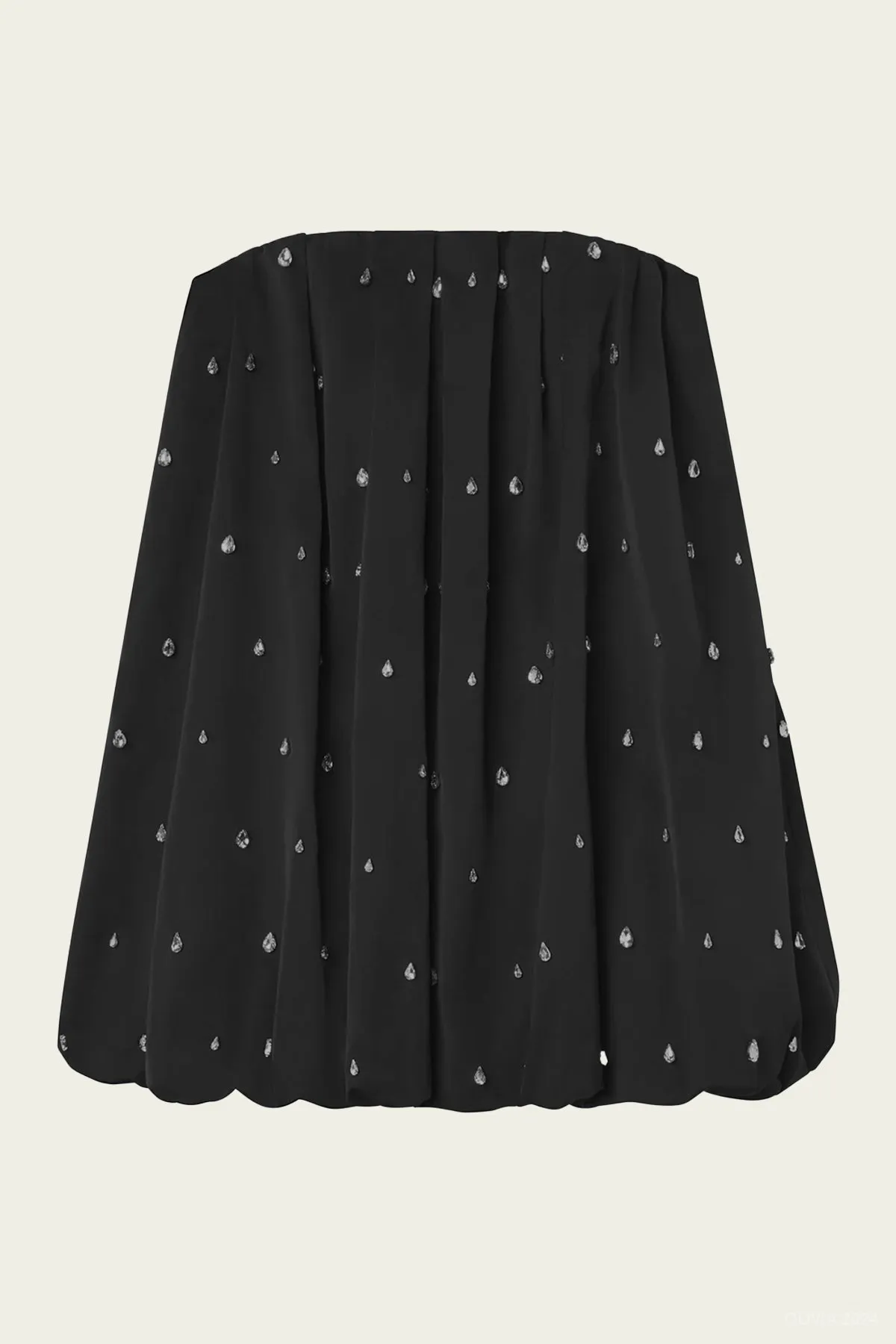 Holly Strapless Embellished Mini Dress in Black
