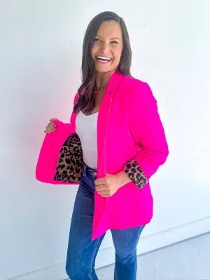 Hot Pink & Cheetah Blazer