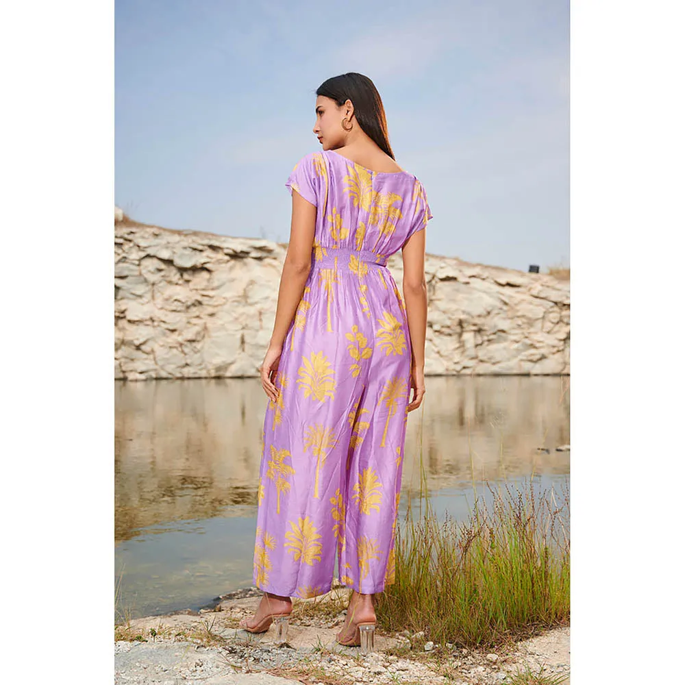 House of Soi Purple Chilies Printed Jumpsuit