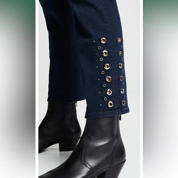 HUDSON Nico Mid Rise Cigarette Jeans w/ Grommet Detail 5 Pocket Blue Size 27 NEW